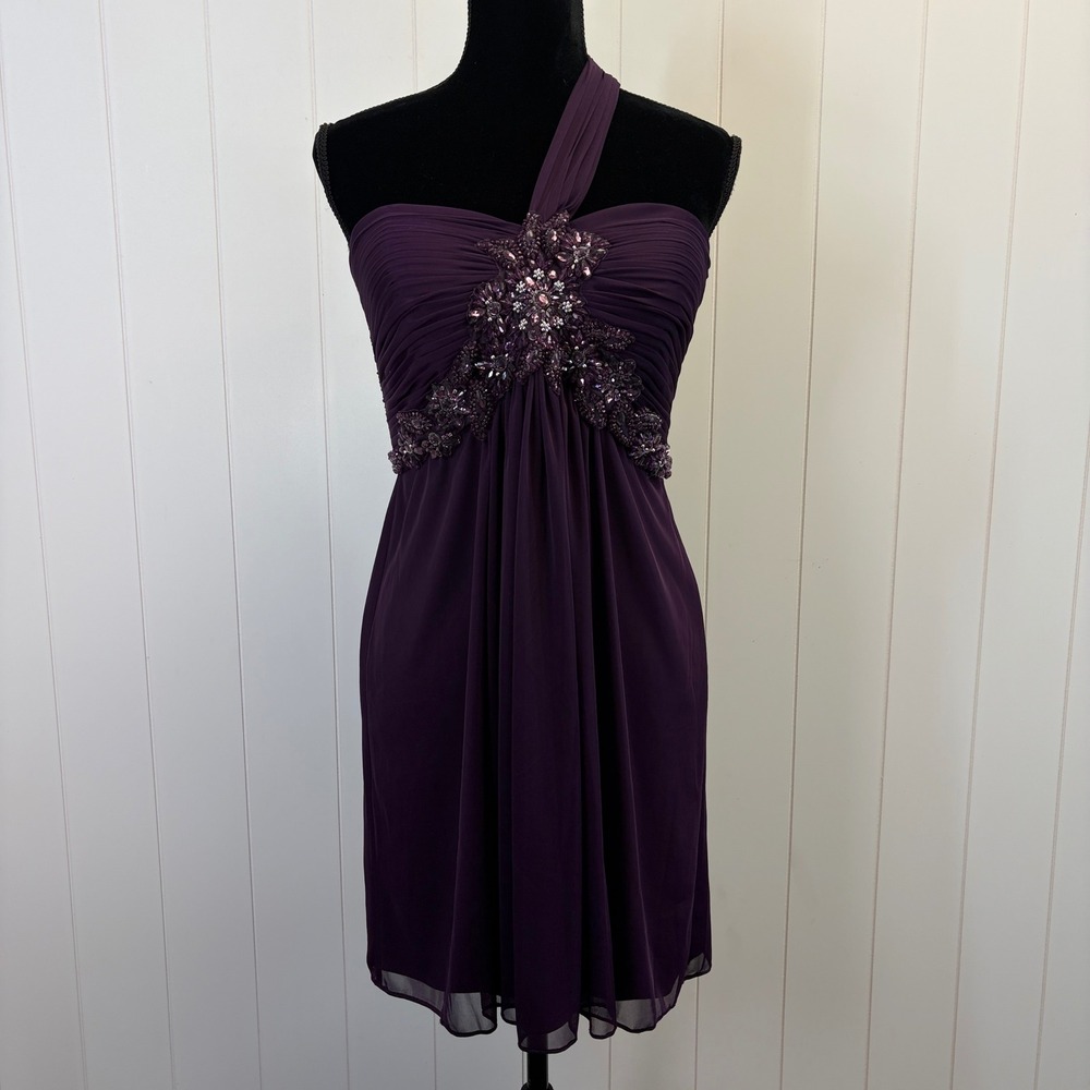 Vintage Xscape Joanna Chen Y2K Hoco Beaded Glam Dress Womens Size 12 Cocktail